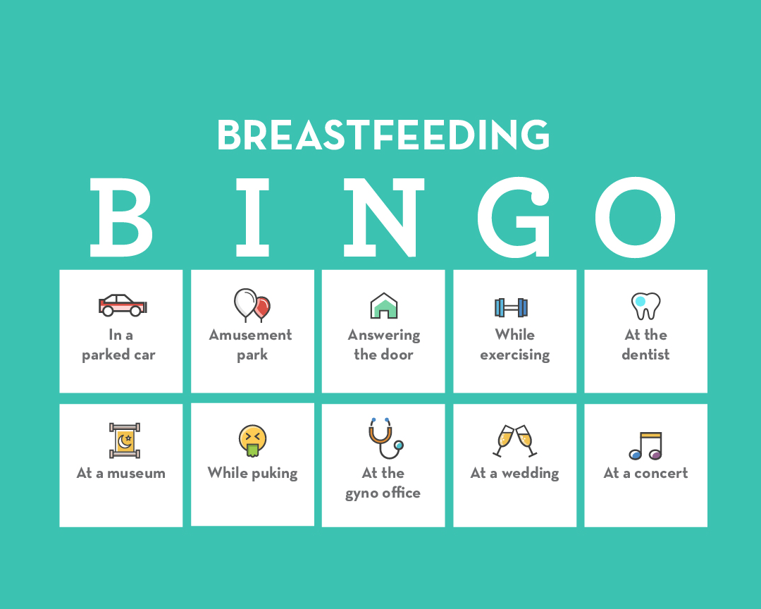 breastfeeding bingo game from pregnant chicken