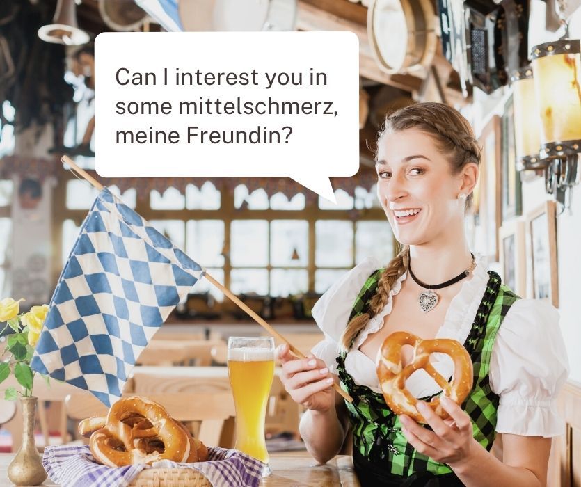 german woman asking if she can interest you in some mittelschmerz