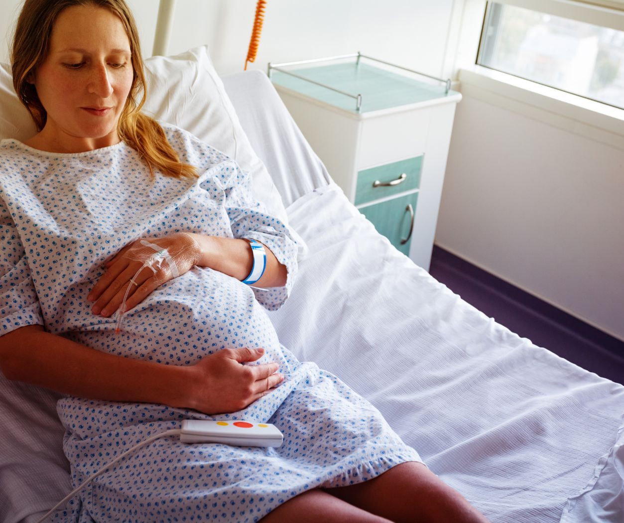pregnant woman in the hospital for a labor induction