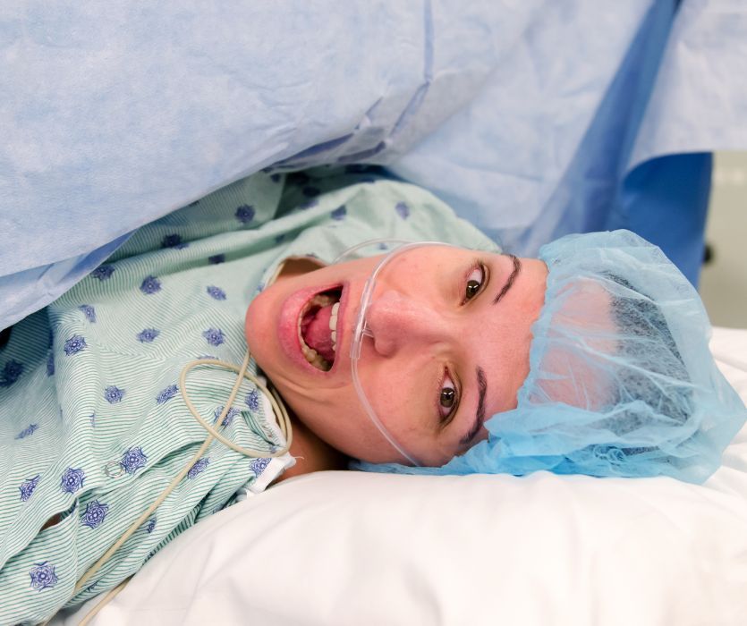 woman having a c-section