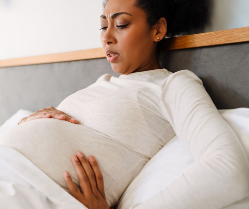 pregnant woman in labor with no pain