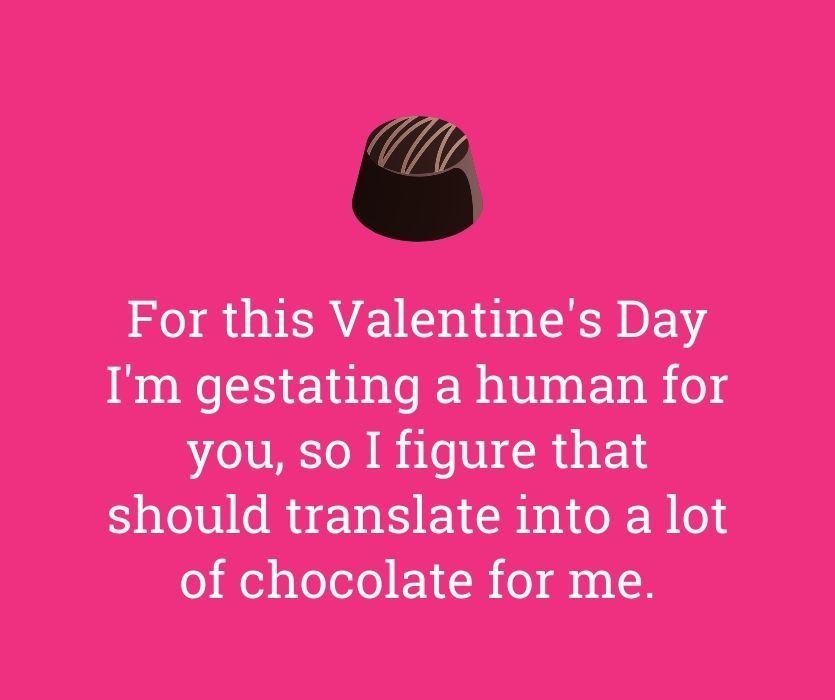 funny pregnancy valentine's day notes for pregnant wife to send to her husband