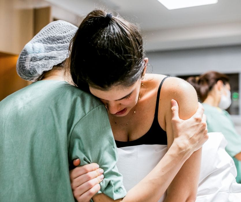 pregnant woman in hospital about to get an epidural