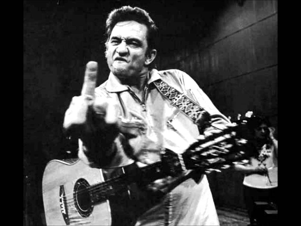 johnny cash flipping the bird