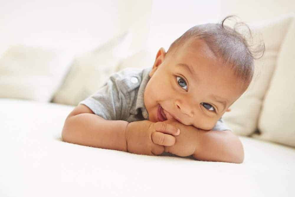 baby participating in tummy time