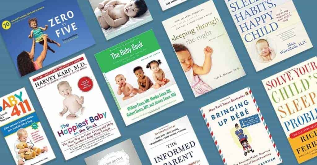 Graphic showing common baby sleep books