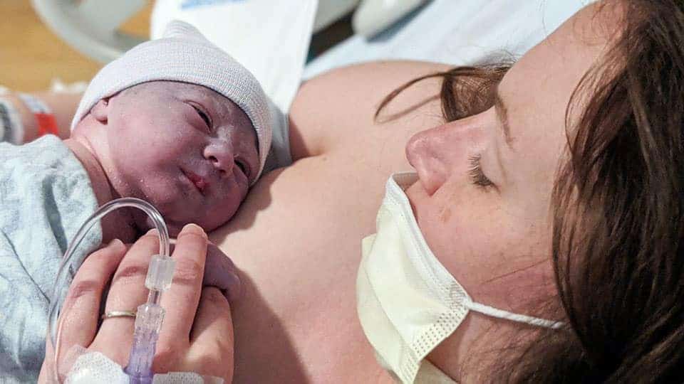 Alice Sibley from Earning My Two Cents and her newborn daughter: Giving Birth in a Crisis.